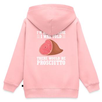 Schinken - Kinder Premium Organic Zip Hoodie - Rosa - Hinten - AI Model Kid Female (0cm)