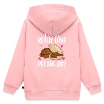 Pecannüsse Nüsse Geschenk - Kinder Premium Organic Zip Hoodie - Rosa - Hinten - AI Model Kid Female (0cm)