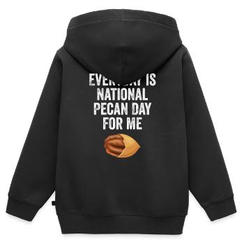 Pecannüsse Nüsse Geschenk - Kinder Premium Organic Zip Hoodie - Schwarz - Hinten - AI Model Kid Male (0cm)