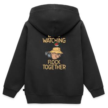 Bird Watching Birding Binoculars Avian Feathered - Kinder Premium Organic Zip Hoodie - Schwarz - Hinten - AI Model Kid Male (0cm)