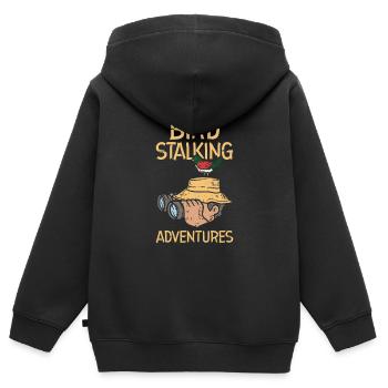 Bird Watching Birding Binoculars Avian Feathered - Kids Premium Organic Zip-up Hoodie - black - Back - AI Model Kid Male (0cm)