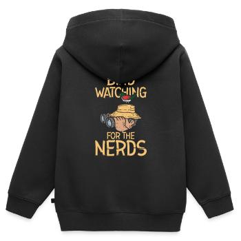 Bird Watching Birding Binoculars Avian Feathered - Kids Premium Organic Zip-up Hoodie - black - Back - AI Model Kid Male (0cm)