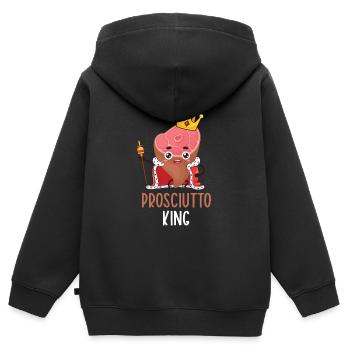 Schinken - Kinder Premium Organic Zip Hoodie - Schwarz - Hinten - AI Model Kid Male (0cm)