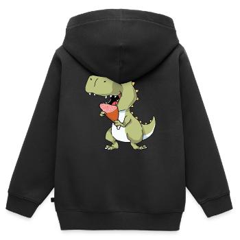 Schinken - Kinder Premium Organic Zip Hoodie - Schwarz - Hinten - AI Model Kid Male (0cm)