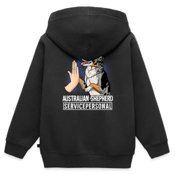 Australian Shepherd - Kinder Premium Organic Zip Hoodie - Schwarz - Hinten - AI Model Kid Male (0cm)