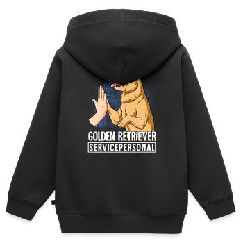 Golden Retriever - Kinder Premium Organic Zip Hoodie - Schwarz - Hinten - AI Model Kid Male (0cm)