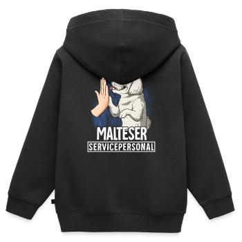 Malteser - Kinder Premium Organic Zip Hoodie - Schwarz - Hinten - AI Model Kid Male (0cm)