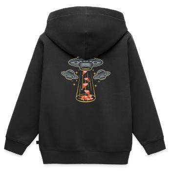 Schinken - Kinder Premium Organic Zip Hoodie - Schwarz - Hinten - AI Model Kid Male (0cm)