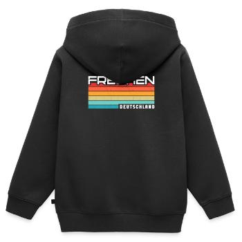 Frechenerin Frechener Frechen - Kinder Premium Organic Zip Hoodie - Schwarz - Hinten - AI Model Kid Male (0cm)