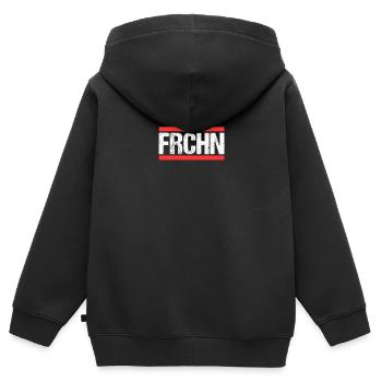 Frechenerin Frechener Frechen - Kinder Premium Organic Zip Hoodie - Schwarz - Hinten - AI Model Kid Male (0cm)