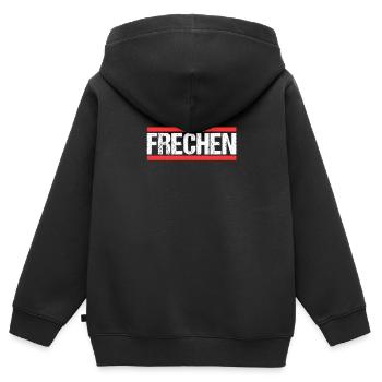 Frechenerin Frechener Frechen - Kinder Premium Organic Zip Hoodie - Schwarz - Hinten - AI Model Kid Male (0cm)