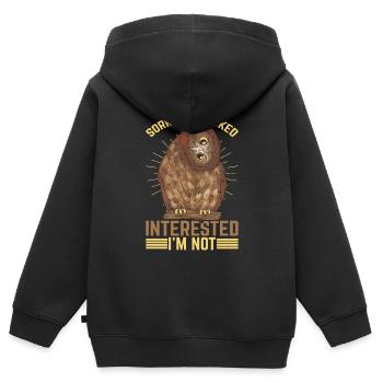 Désolé si j’avais l’air intéressé, je n’ai pas 24 ans - Sweat Premium à capuche zippé enfant bio - noir - Dos - AI Model Kid Male (0cm)