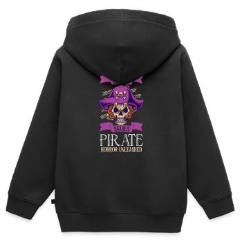 Horreur Pirate Bateau Pirate Pirate Captain Horreur - Sweat Premium à capuche zippé enfant bio - noir - Dos - AI Model Kid Male (0cm)