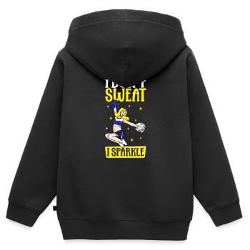 Cheerleading Cheer Quote Football Stadium Dance - Sweat Premium à capuche zippé enfant bio - noir - Dos - AI Model Kid Male (0cm)