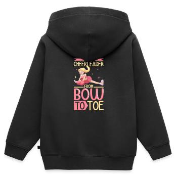 Cheerleading Cheer Zitat Fußballstadion Tanz - Kinder Premium Organic Zip Hoodie - Schwarz - Hinten - AI Model Kid Male (0cm)