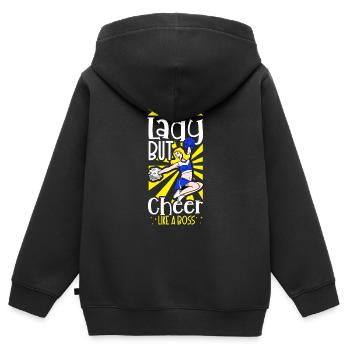 Cheerleading Cheer Quote Football Stadium Dance - Sweat Premium à capuche zippé enfant bio - noir - Dos - AI Model Kid Male (0cm)