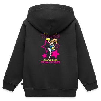 Cheerleading Cheer Zitat Fußballstadion Tanz - Kinder Premium Organic Zip Hoodie - Schwarz - Hinten - AI Model Kid Male (0cm)