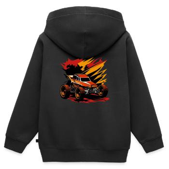 Rennwagen Autorennen Motorsport - Kinder Premium Organic Zip Hoodie - Schwarz - Hinten - AI Model Kid Male (0cm)