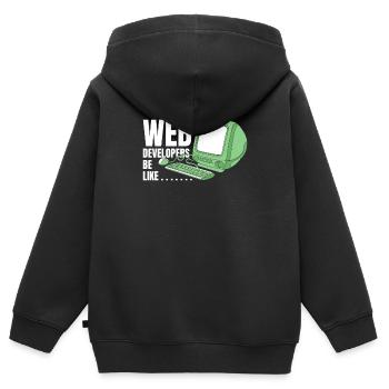 Développeur Web Développeur Web Drôle - Sweat Premium à capuche zippé enfant bio - noir - Dos - AI Model Kid Male (0cm)