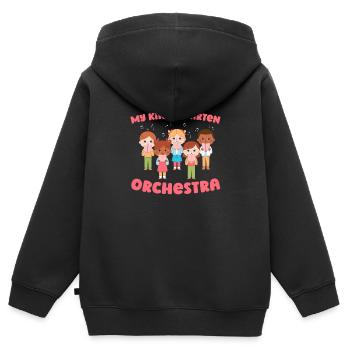 Professeur de musique Professeur de musique Cool - Sweat Premium à capuche zippé enfant bio - noir - Dos - AI Model Kid Male (0cm)