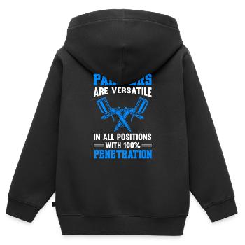 Les peintres sont polyvalents dans tous les postes avec 100% - Sweat Premium à capuche zippé enfant bio - noir - Dos - AI Model Kid Male (0cm)