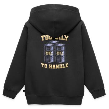 Ölfeld Bohrinsel Ölbohrinsel - Kinder Premium Organic Zip Hoodie - Schwarz - Hinten - AI Model Kid Male (0cm)