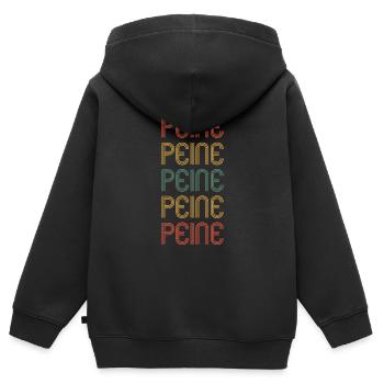 Peinerin Peiner Peine - Kids Premium Organic Zip-up Hoodie - black - Back - AI Model Kid Male (0cm)