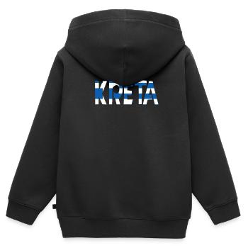 Kreta - Kinder Premium Organic Zip Hoodie - Schwarz - Hinten - AI Model Kid Male (0cm)