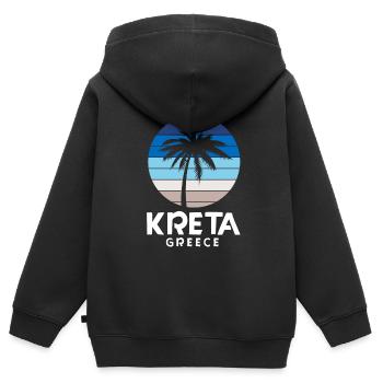 Kreta - Kinder Premium Organic Zip Hoodie - Schwarz - Hinten - AI Model Kid Male (0cm)