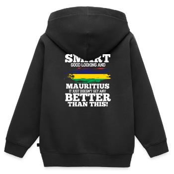 Maurice - Sweat Premium à capuche zippé enfant bio - noir - Dos - AI Model Kid Male (0cm)