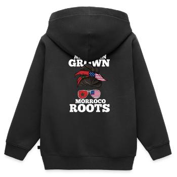Marokko - Kinder Premium Organic Zip Hoodie - Schwarz - Hinten - AI Model Kid Male (0cm)