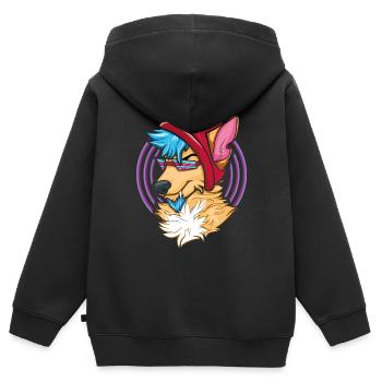 Cooles stolzes pelziges Schwanzohr pelzige Person Cosplay - Kinder Premium Organic Zip Hoodie - Schwarz - Hinten - AI Model Kid Male (0cm)