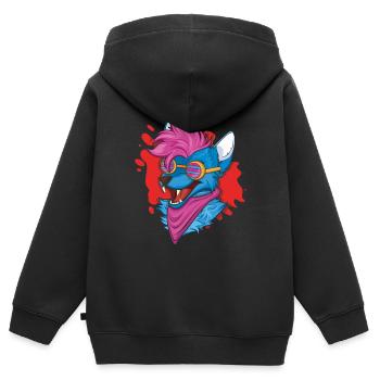 Awesome Stolz Pelziger Schwanz Ohr Pelzige Person Cosplay - Kinder Premium Organic Zip Hoodie - Schwarz - Hinten - AI Model Kid Male (0cm)