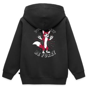 No Worry Be Furry Tail Ear Furry Person Cosplay - Kids Premium Organic Zip-up Hoodie - black - Back - AI Model Kid Male (0cm)