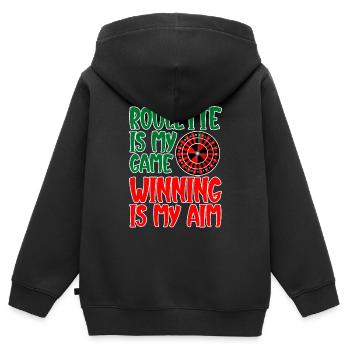 Roulette Is My Game Winning Is My Aim 2 - Kids Premium Organic Zip-up Hoodie - black - Back - AI Model Kid Male (0cm)