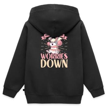 Tenue de pom-pom girl - Sweat Premium à capuche zippé enfant bio - noir - Dos - AI Model Kid Male (0cm)