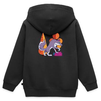 Wolf Großartig - Kinder Premium Organic Zip Hoodie - Schwarz - Hinten - AI Model Kid Male (0cm)