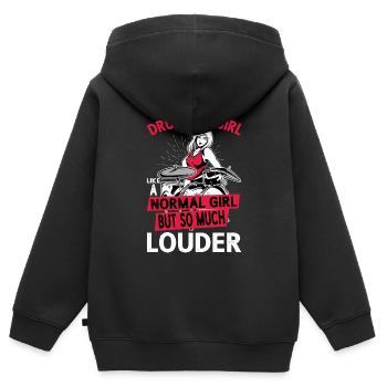 DrummerGirl Like A Normal Girl But So Much Louder - Kids Premium Organic Zip-up Hoodie - black - Back - AI Model Kid Male (0cm)