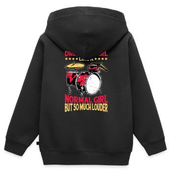 DrummerGirl Like A Normal Girl But So Much Louder3 - Kids Premium Organic Zip-up Hoodie - black - Back - AI Model Kid Male (0cm)