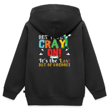 Farbe Glücklicher Sommertag der Schulklasse entlassen - Kinder Premium Organic Zip Hoodie - Schwarz - Hinten - AI Model Kid Male (0cm)