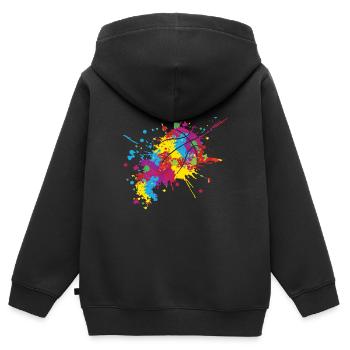 Bunte Farbe Athlet Ball Spiel Sport Basketball - Kinder Premium Organic Zip Hoodie - Schwarz - Hinten - AI Model Kid Male (0cm)