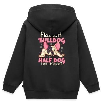 french bulldog english bulldog dog lover bulldog - Kinder Premium Organic Zip Hoodie - Schwarz - Hinten - AI Model Kid Male (0cm)