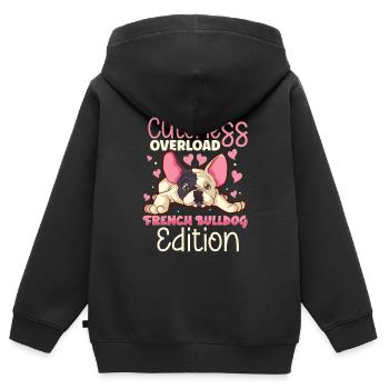french bulldog english bulldog dog lover bulldog - Kinder Premium Organic Zip Hoodie - Schwarz - Hinten - AI Model Kid Male (0cm)