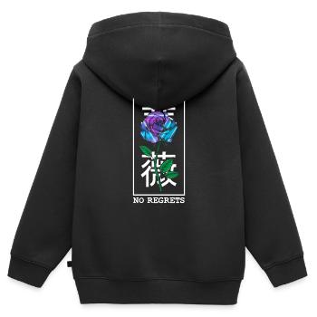 Aucun regret Rose - Sweat Premium à capuche zippé enfant bio - noir - Dos - AI Model Kid Male (0cm)