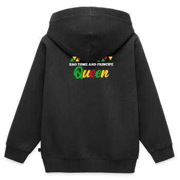 Sao Tome - Kinder Premium Organic Zip Hoodie - Schwarz - Hinten - AI Model Kid Male (0cm)