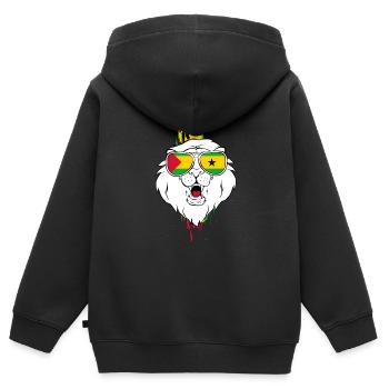 Sao Tome - Kinder Premium Organic Zip Hoodie - Schwarz - Hinten - AI Model Kid Male (0cm)