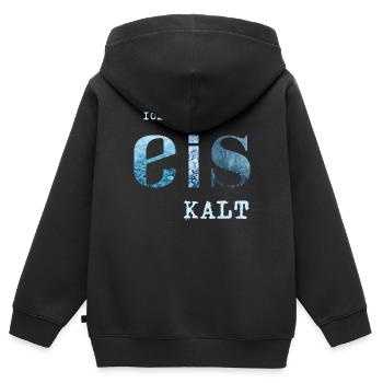 Ich bin Eis kalt - Kinder Premium Organic Zip Hoodie - Schwarz - Hinten - AI Model Kid Male (0cm)