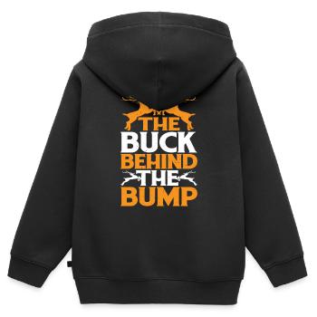 The Buck Behind The Bump 3 - Kinder Premium Organic Zip Hoodie - Schwarz - Hinten - AI Model Kid Male (0cm)