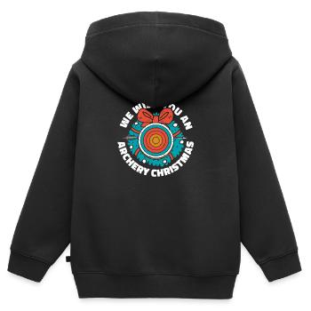 Tir à l’arc Archer de tir à l’arc - Sweat Premium à capuche zippé enfant bio - noir - Dos - AI Model Kid Male (0cm)