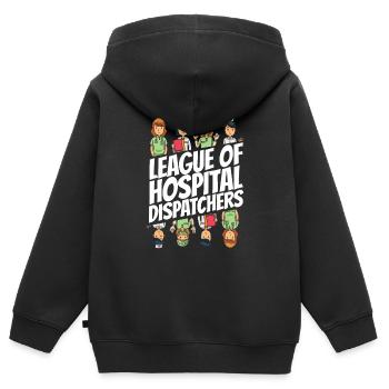 Notruf Leitstelle Einsatzzentrale Krankenhaus - Kinder Premium Organic Zip Hoodie - Schwarz - Hinten - AI Model Kid Male (0cm)